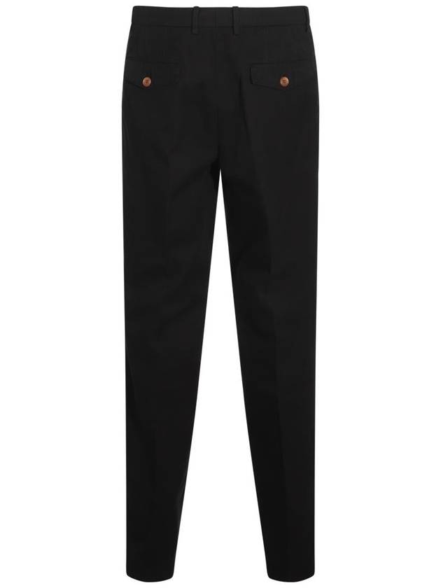 Pleated Detail Chino Straight Pants Black - BRUNELLO CUCINELLI - BALAAN 4