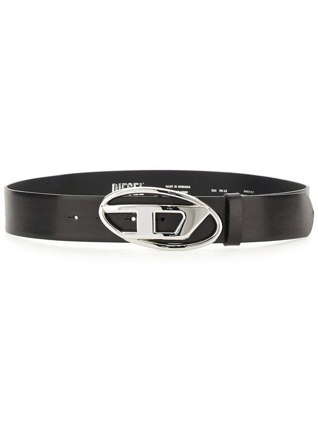 B 1DR D Logo Buckle Leather Belt Black - DIESEL - BALAAN 3