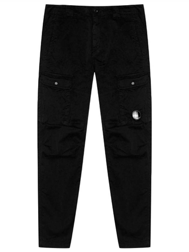 Men's Lens Wappen Cargo Pants Black - CP COMPANY - BALAAN.