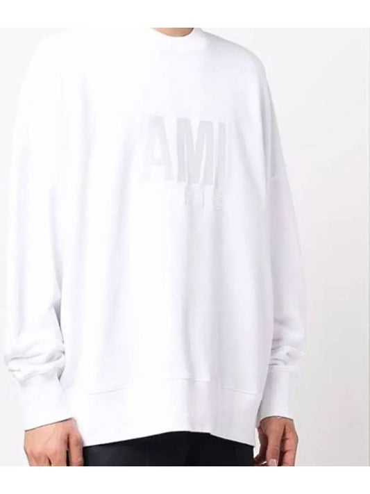 embroidery logo sweatshirt white - AMI - BALAAN.