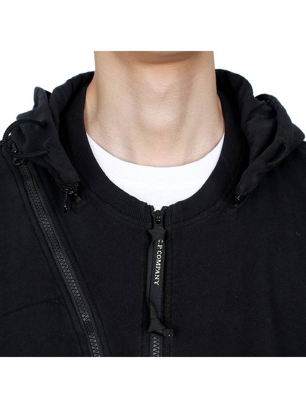 Cotton Fleece Hooded Jacket Black - CP COMPANY - BALAAN 8