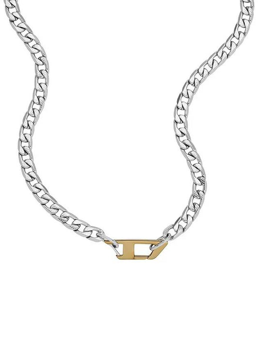 Male Man Silver Gold Necklace DX1343040 - DIESEL - BALAAN 2
