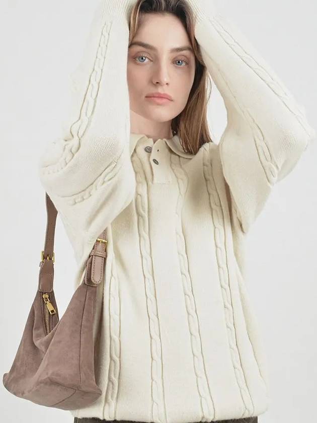 Modal Cable Collar Knit Cream - CHANCE'S NOI - BALAAN 6