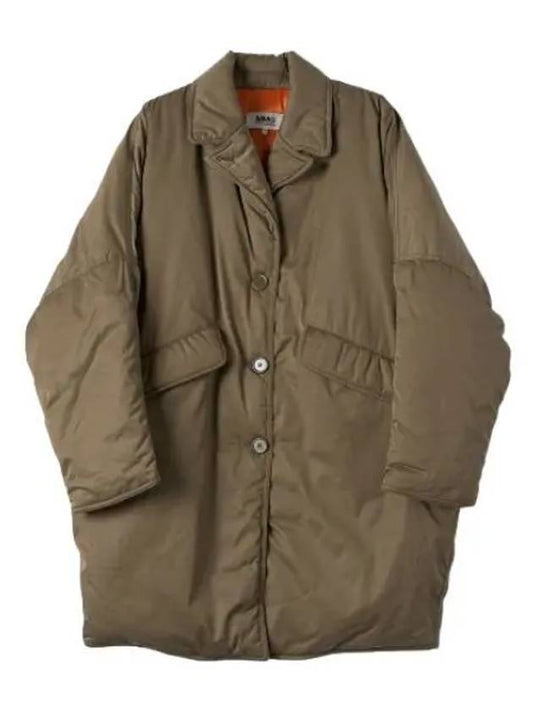 MM6 Contrast Down Jacket Khaki Orange Jumper - MAISON MARGIELA - BALAAN 1