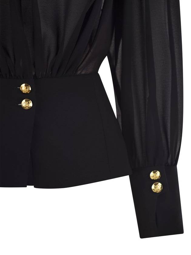 Georgette blouse with basque - ELISABETTA FRANCHI - BALAAN 4