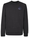 Men's Logo Crew Neck Cotton Fleece Sweatshirt Black - MONCLER - BALAAN 2