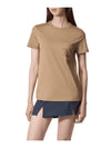 Logo Cotton Short Sleeve T-Shirt Brown - MAX MARA - BALAAN 1