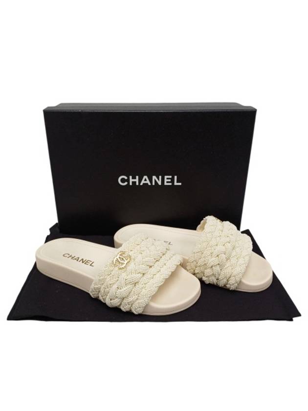 G35696 Ivory Mule Slides - CHANEL - BALAAN 9