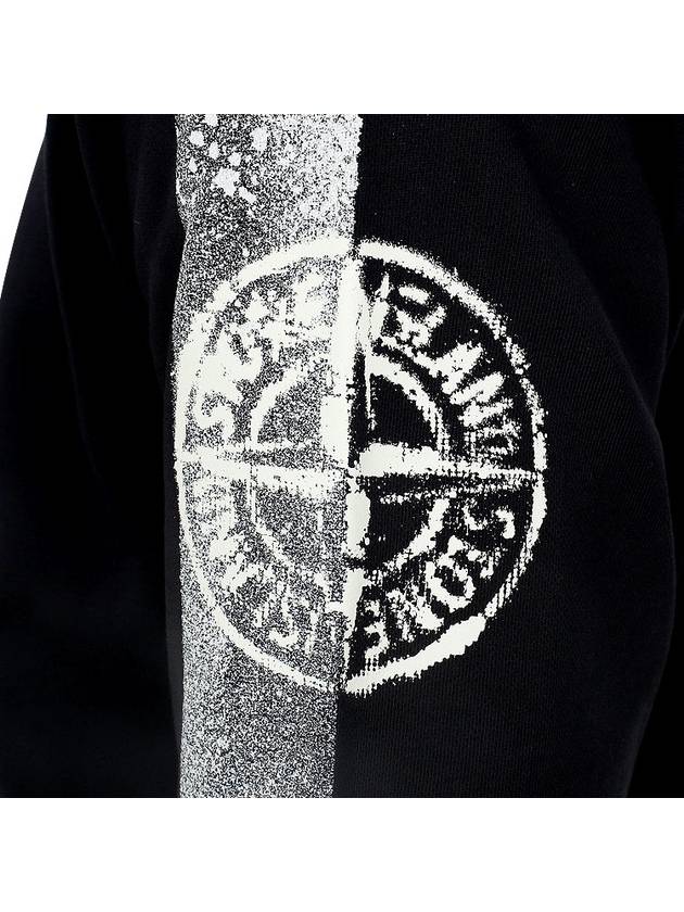 Washing Wappen Arm Logo Round Sweatshirt Black - STONE ISLAND - BALAAN 8