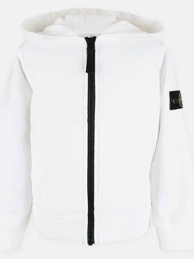 Stone Kids Waffen Patch Hood Zip up White 761660740 V0001 - STONE ISLAND - BALAAN 1