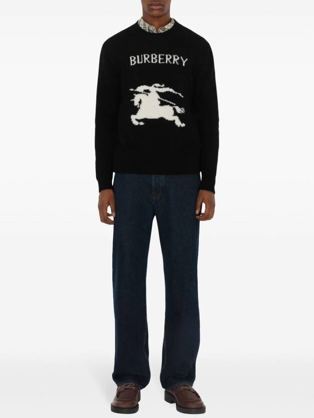 EKD Crew Neck Wool Cashmere Knit Top Black - BURBERRY - BALAAN 3