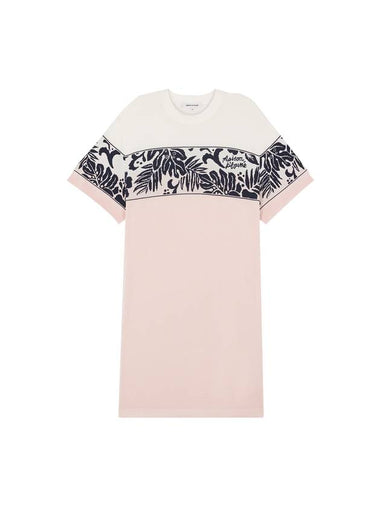 Tropical Band Jacquard Knit Dresstropical Short Dress Pink - MAISON KITSUNE - BALAAN 1