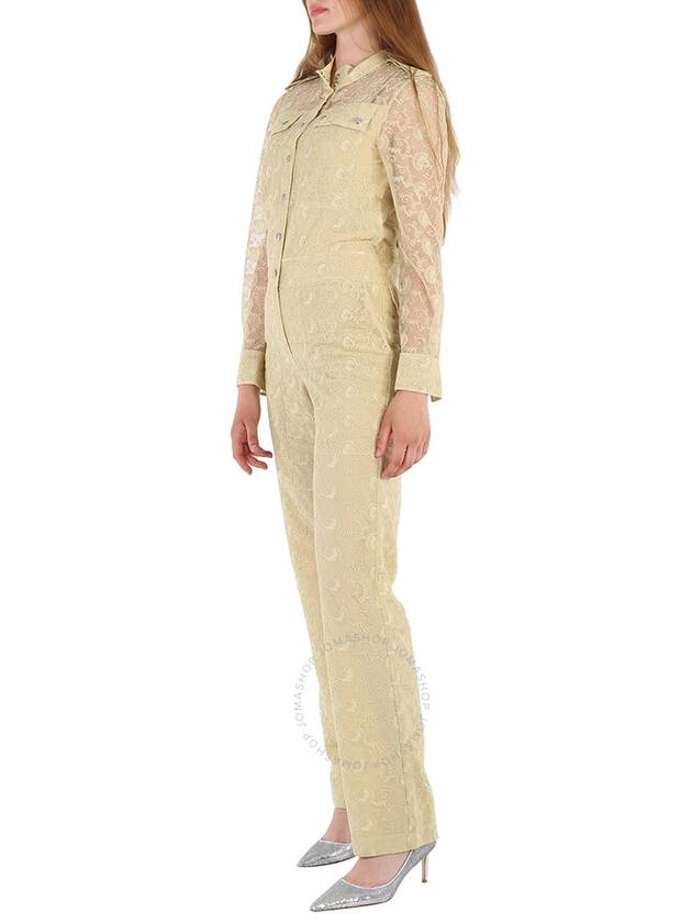 Burberry Ladies Pale Yellow Floral Lace Jumpsuit, Brand Size 4 (US Size 2) - BURBERRY - BALAAN 3