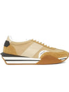 Tom Ford James James Raised Sole Canvas Trainer Beige - TOM FORD - BALAAN 1