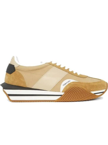 Tom Ford James James Raised Sole Canvas Trainer Beige - TOM FORD - BALAAN 1