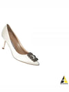 Hangisi 70 Satin Jewel Buckle Pumps White - MANOLO BLAHNIK - BALAAN 2