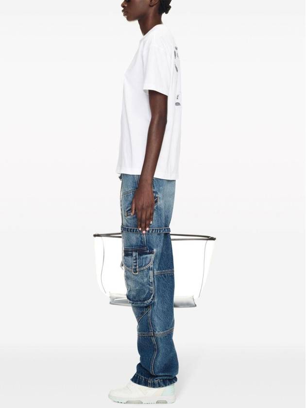 Arrow Embroidered Cotton Short Sleeve T-Shirt White - OFF WHITE - BALAAN 4
