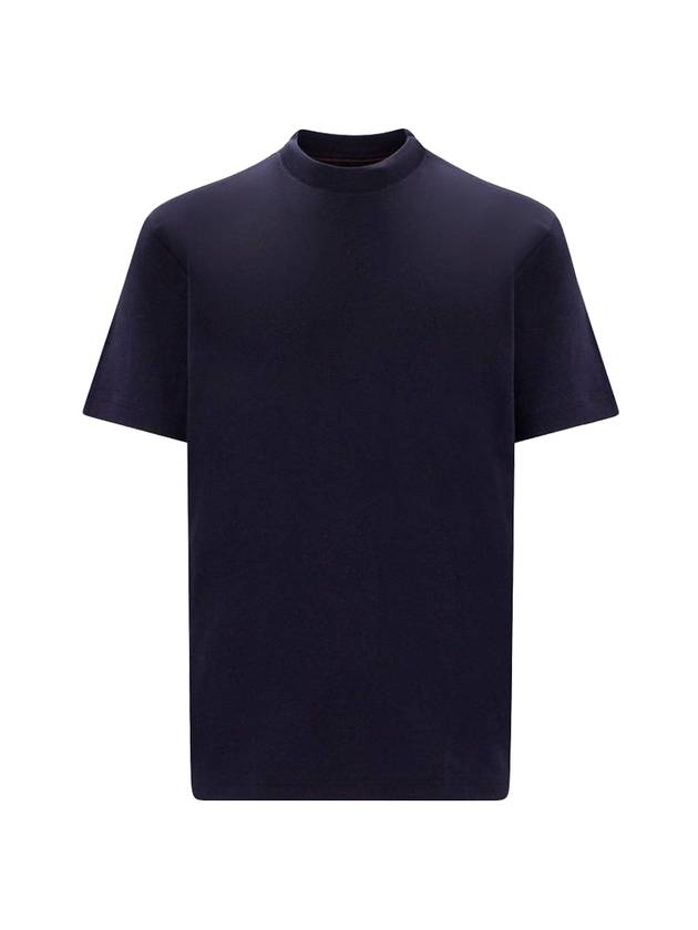 Cotton Short Sleeve T-Shirt Navy - LORO PIANA - BALAAN 1