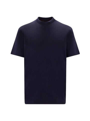 Cotton Short Sleeve T-Shirt Navy - LORO PIANA - BALAAN 1