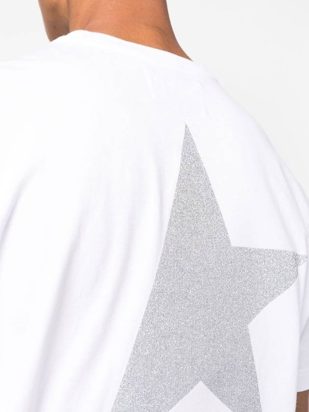 Men's Gold Star Glitter Logo Short Sleeve T-Shirt White - GOLDEN GOOSE - BALAAN 8