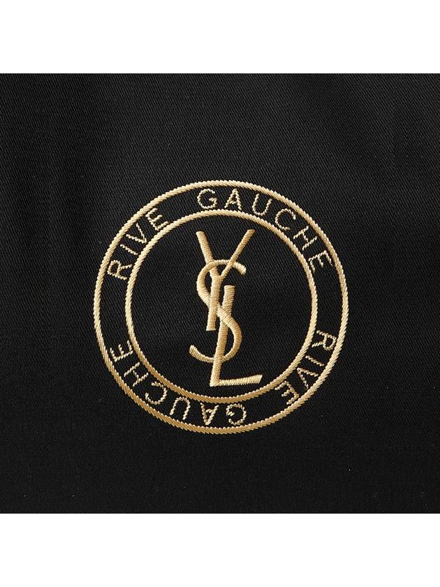 Black Gold Canvas Cassandra Rive Gauche Emblem Tote Bag 780096 FAC3I 1075 - SAINT LAURENT - BALAAN 7