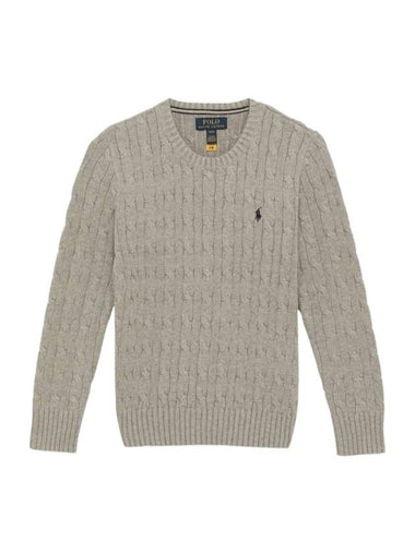 Kids Pony Logo Crew Neck Knit Top Grey - POLO RALPH LAUREN - BALAAN 1