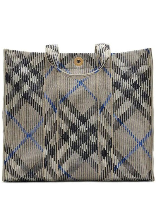 medium check knitted tote bag 8090405 - BURBERRY - BALAAN 1