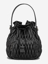 Mary Bubble Quilted Padded Bucket Bag Black - MINOC - BALAAN 1