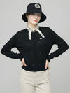 Doyou Know MC Women s High Gauge Mini Pearl Decorated Round Neck Cardigan Black Knit DO6242KT10 - DOYOUKNOWMC GOLF WEAR - BALAAN 1