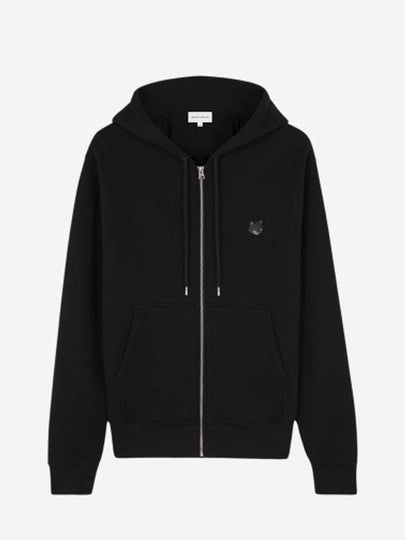 Bold Fox Head Patch Cotton Zip-Up Hoodie Black - MAISON KITSUNE - BALAAN 2