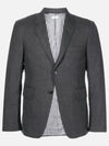 Super 120S Wool Twill Single Breasted Classic Jacket Dark Grey - THOM BROWNE - BALAAN 4