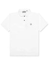 Compass Patch Short Sleeve Polo Shirt White - STONE ISLAND - BALAAN 2