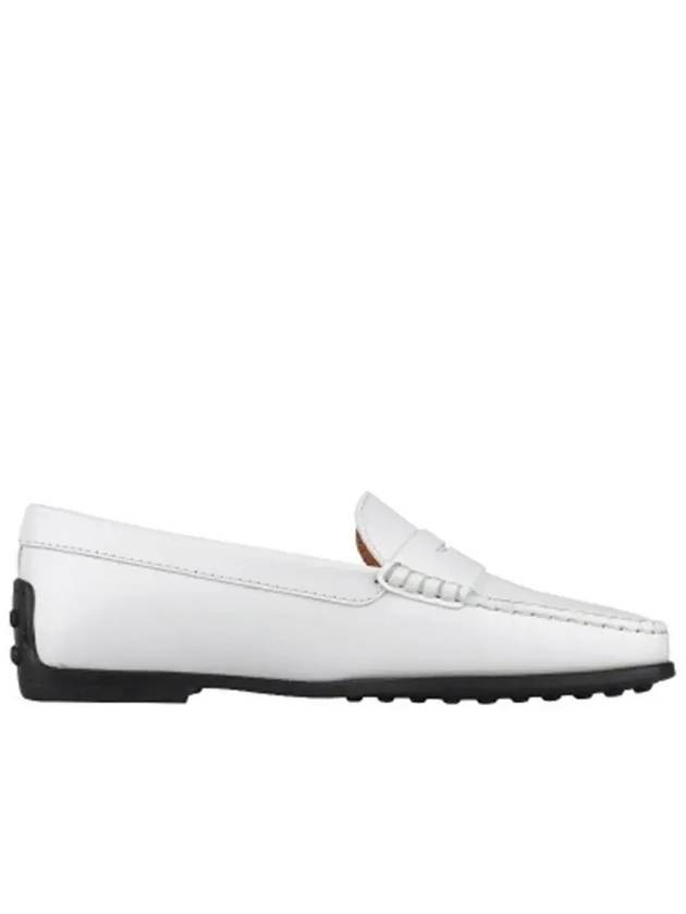 Women's City Gommino Leather Driving Shoes White - TOD'S - BALAAN 3