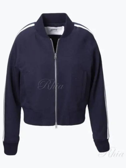 Zip-Up Bomber Jacket Navy - AMI - BALAAN 2