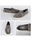 Triangle Logo Suede Loafers Grey - PRADA - BALAAN 3