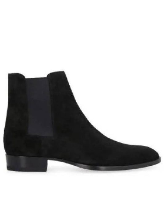 Suede Classic Wyatt Chelsea Boots Black - SAINT LAURENT - BALAAN 2