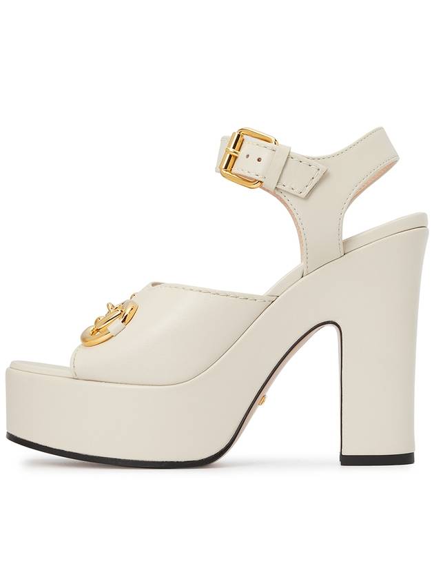 Horsebit Platform Sandals White - GUCCI - BALAAN 5