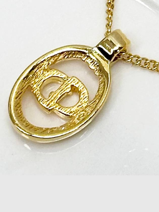 Logo Initial Oval Gold Necklace 4VDIA34539 - DIOR - BALAAN 7