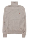 Heart Logo Wool Turtleneck Beige - AMI - BALAAN 10