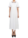 RWB Trimmed Polo Cotton Midi Dress White - THOM BROWNE - BALAAN 2