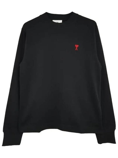 Small Heart Logo Long Sleeve T-Shirt Black - AMI - BALAAN 2