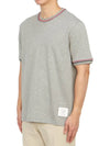 RWB Trimmed Cotton Short Sleeve T-Shirt Grey - THOM BROWNE - BALAAN 3