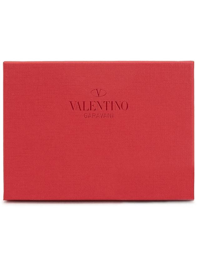 Rockstud Leather Card Wallet Grey - VALENTINO - BALAAN 7