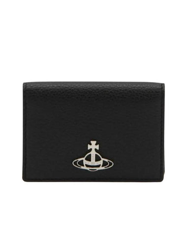 ORB Logo Half Wallet Black - VIVIENNE WESTWOOD - BALAAN 1