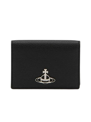 ORB Logo Half Wallet Black - VIVIENNE WESTWOOD - BALAAN 1