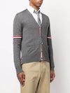 Stripe Armband Merino Wool Cardigan Grey - THOM BROWNE - BALAAN 5