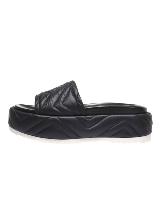 Quilted Platform Slide Slippers Black - GUCCI - BALAAN 1