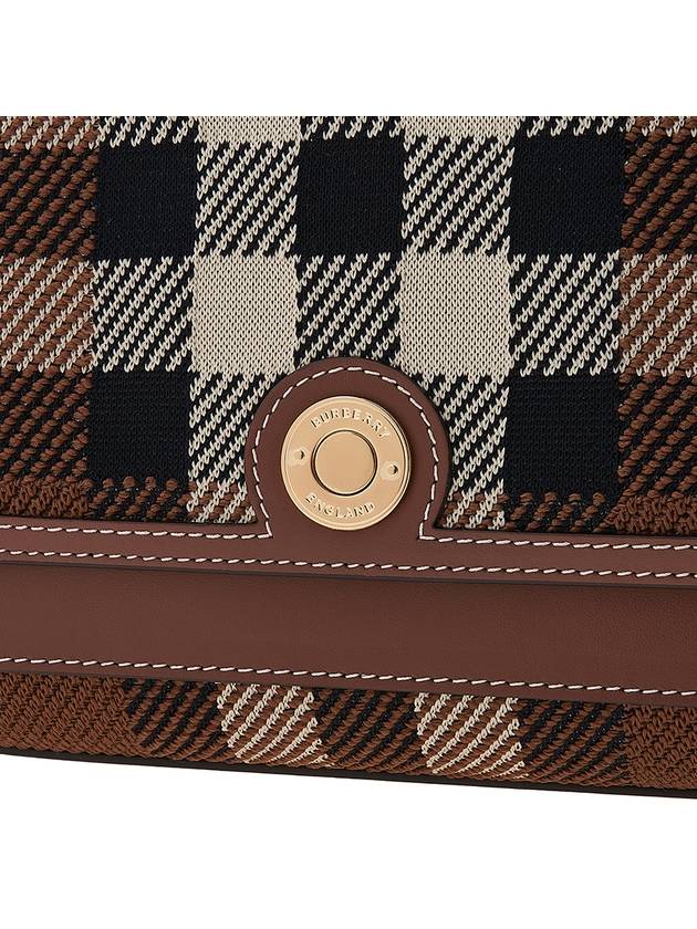 Knot Knit Check Pattern Shoulder Bag Brown - BURBERRY - BALAAN 8