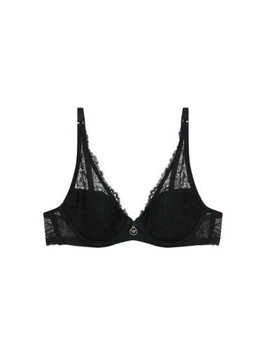 UNDERWEAR Women s Flower Lace Padded Bra Black - EMPORIO ARMANI - BALAAN 1