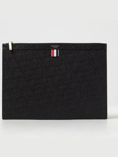 Medium Document Holder Clutch Bag Black - THOM BROWNE - BALAAN 2